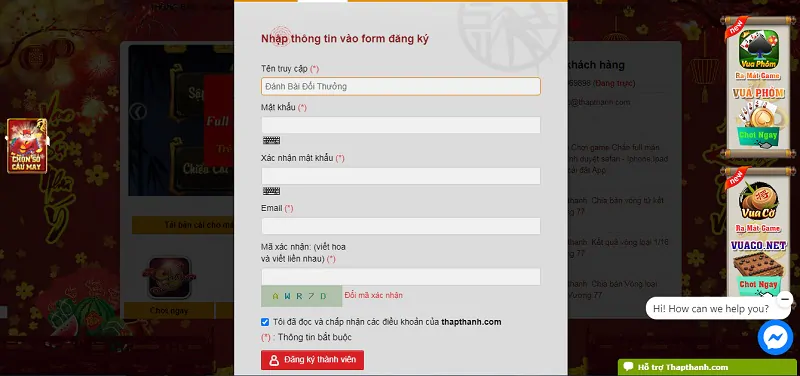 Đăng ký tài khoản chơi một cách dễ dàng tại ThapThanh