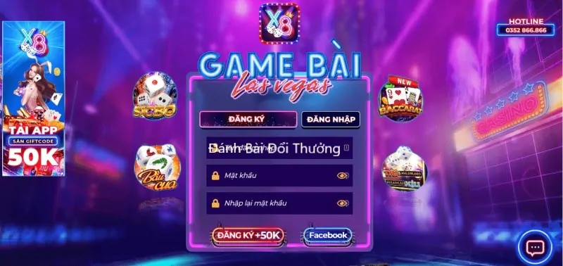 Hướng dẫn đăng ký chơi game bài đổi thưởng tại X8 club