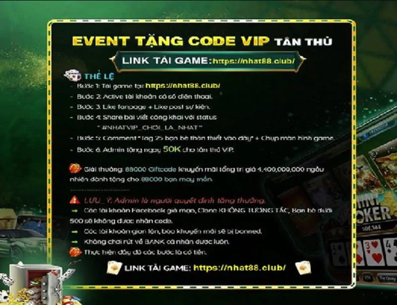 Các chương trình ưu đãi hấp dẫn tại game bài uy tín Nhat vip