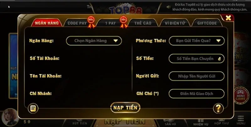 Thủ thuật nạp tiền tại TOP88: Bí quyết của người chiến thắng