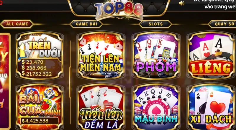 Bước vào thế giới game phong phú và đa dạng của TOP88